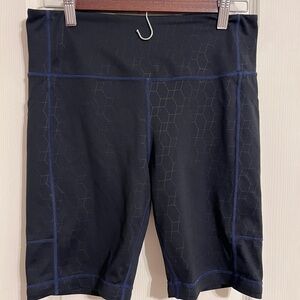 KIAVA Black Bike Shorts with Blue Stitching
